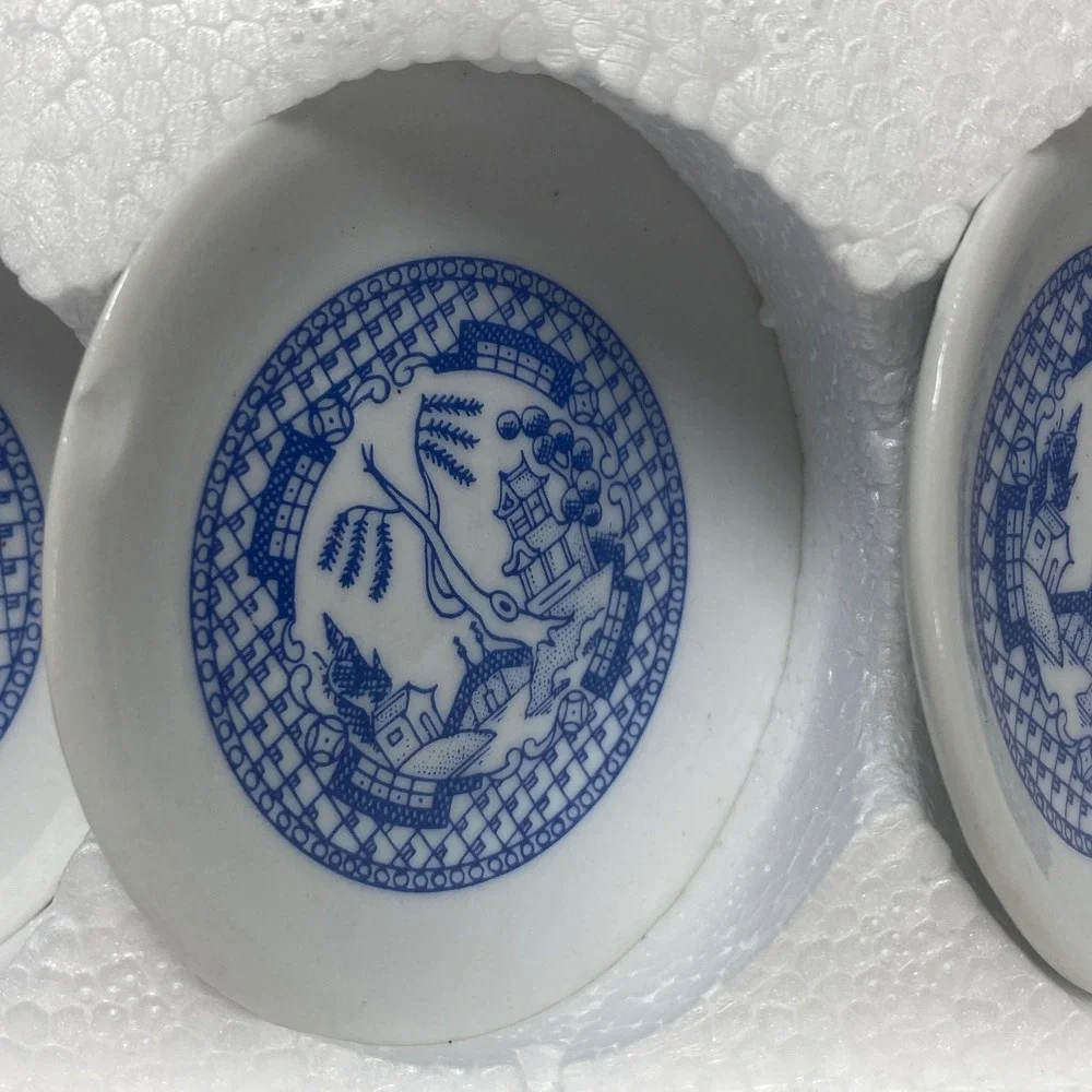 Vintage Mini Blue Willow Play Tea Set Porcelain Dollhouse Playhouse New In‎ Box